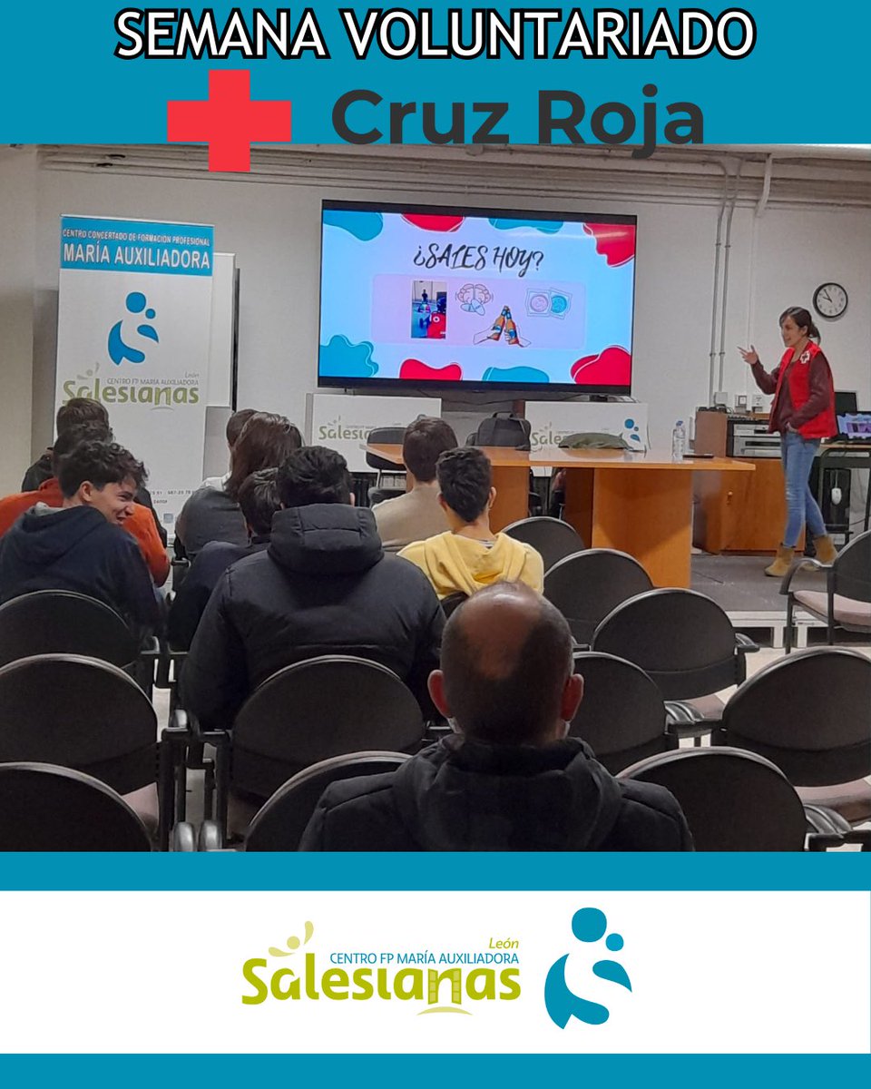 🤝 𝗨́𝗹𝘁𝗶𝗺𝗼 𝗱𝗶́𝗮 𝗱𝗲 𝗹𝗮 𝗦𝗲𝗺𝗮𝗻𝗮 𝗱𝗲𝗹 𝗩𝗼𝗹𝘂𝗻𝘁𝗮𝗿𝗶𝗮𝗱𝗼 𝟮𝟬𝟮𝟲
El alumnado de 𝗔𝗦𝗜𝗥 conoce las opciones de 𝗩𝗼𝗹𝘂𝗻𝘁𝗮𝗿𝗶𝗮𝗱𝗼 de <a href="/CruzRojaLeonES/">Cruz Roja en León</a> ❤️

#Voluntariado #FP #ASIR #CruzRoja #Confía <a href="/SalesianasEs/">Salesianas España</a>