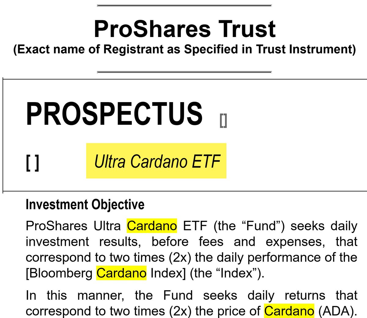 カルダノレバレッジETF申請が来たということは、現物ETFいよいよ来るんじゃね..!? ビットコインETFが承認おりる手前で、レバレッジETFが申請されてた記憶がある  機関投資家を受け入れる土壌がてきた証 #ADA #Cardano #カルダノ
