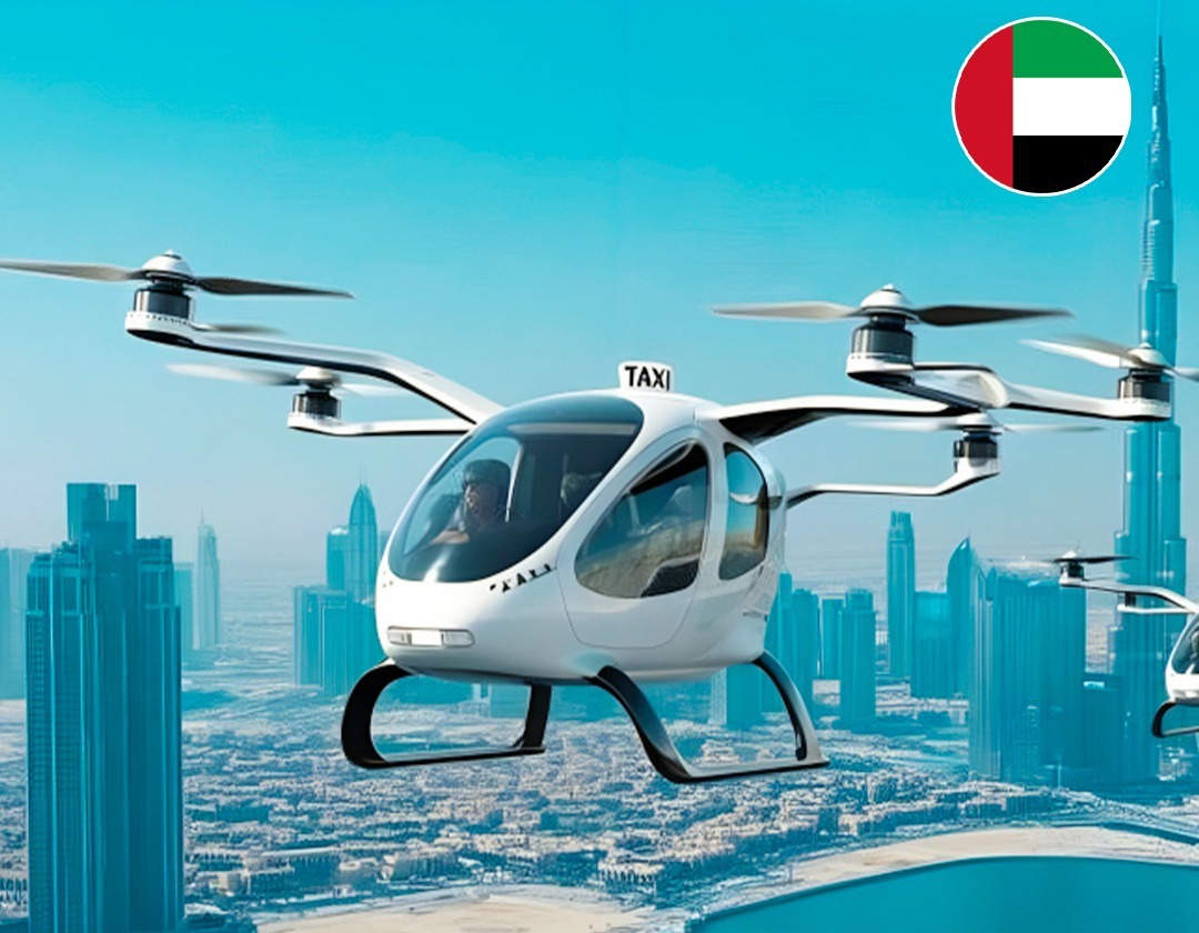 دبي تبدأ تشغيل التاكسي الجوي بنهاية العام الجاري 2026. يمكنه الطيران لمسافة 160 كيلومتراً بسرعة 320 كم/س 