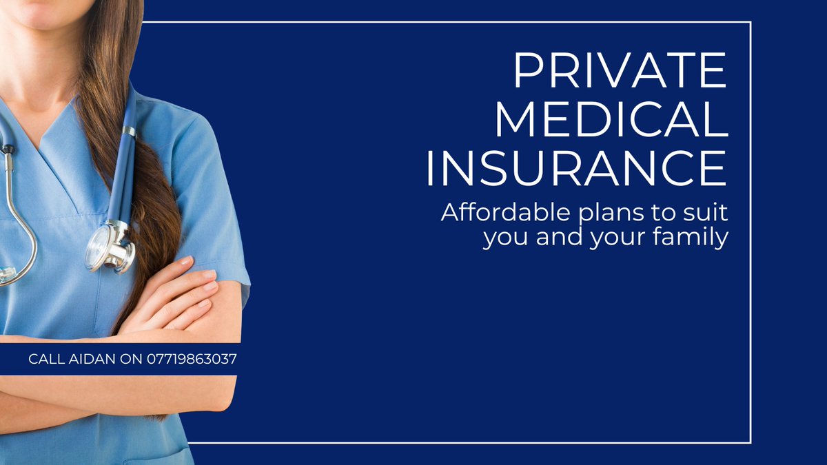 No one likes to think about being unwell but with waiting lists getting longer, private health insurance gives you access to medical care and may cover some costs involved.  Phone Aidan on 07719863037 to see what best policy options are for you and your family.