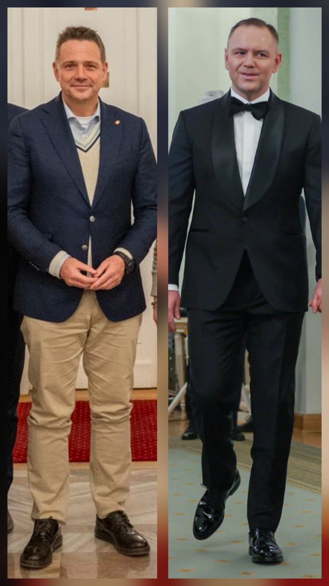 Oba zdjęcia świeżutkie, z oficjalnych spotkań, nie mają nawet 24h...
<a href="/trzaskowski_/">Rafał Trzaskowski</a> vs <a href="/NawrockiKn/">Karol Nawrocki</a>

Czekam na opinię stylistów😎‼️