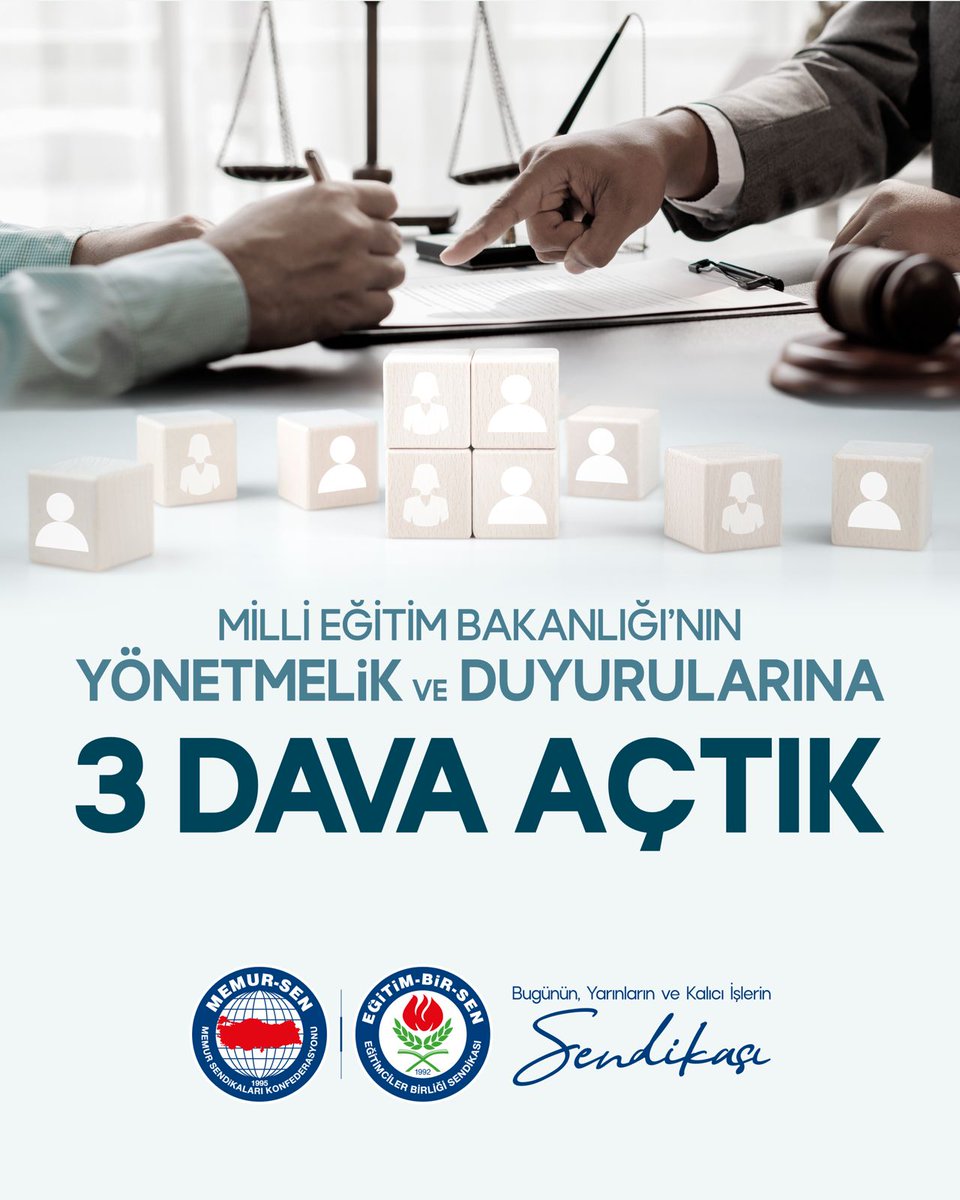 MEB’İN YÖNETMELİK VE DUYURULARINA 3 DAVA AÇTIK

Eğitim-Bir-Sen olarak, Milli Eğitim Bakanlığına Bağlı Öğretmenlerin Atama ve Yer Değiştirme Yönetmeliğine, İhtiyaç ve Norm Kadro Fazlası Öğretmenlerin Yer Değiştirme Duyurusuna ve İller Arası Mazerete Bağlı Yer Değişikliği