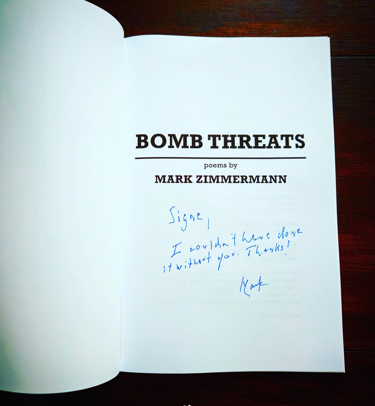 SigneJorgenson's tweet image. This fall, Jim Giese and I worked with one of our Pebblebrook Press authors, Mark Zimmermann, to publish his latest chapbook. I did the editing, and Jim did the design. Order from Mark directly (zimmerma @msoe .edu) or buy it here: barnesandnoble.com/.../bomb.../11…