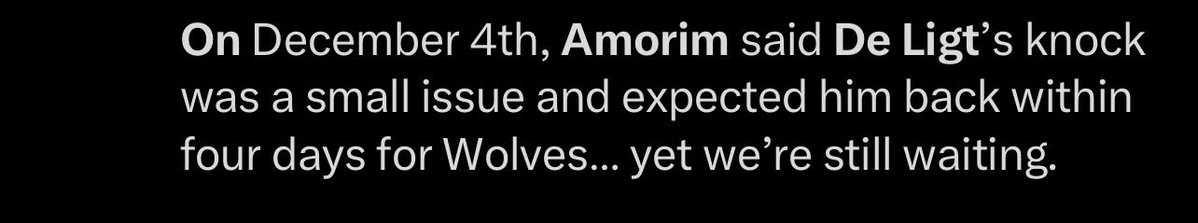 So why did Amorim say four days?