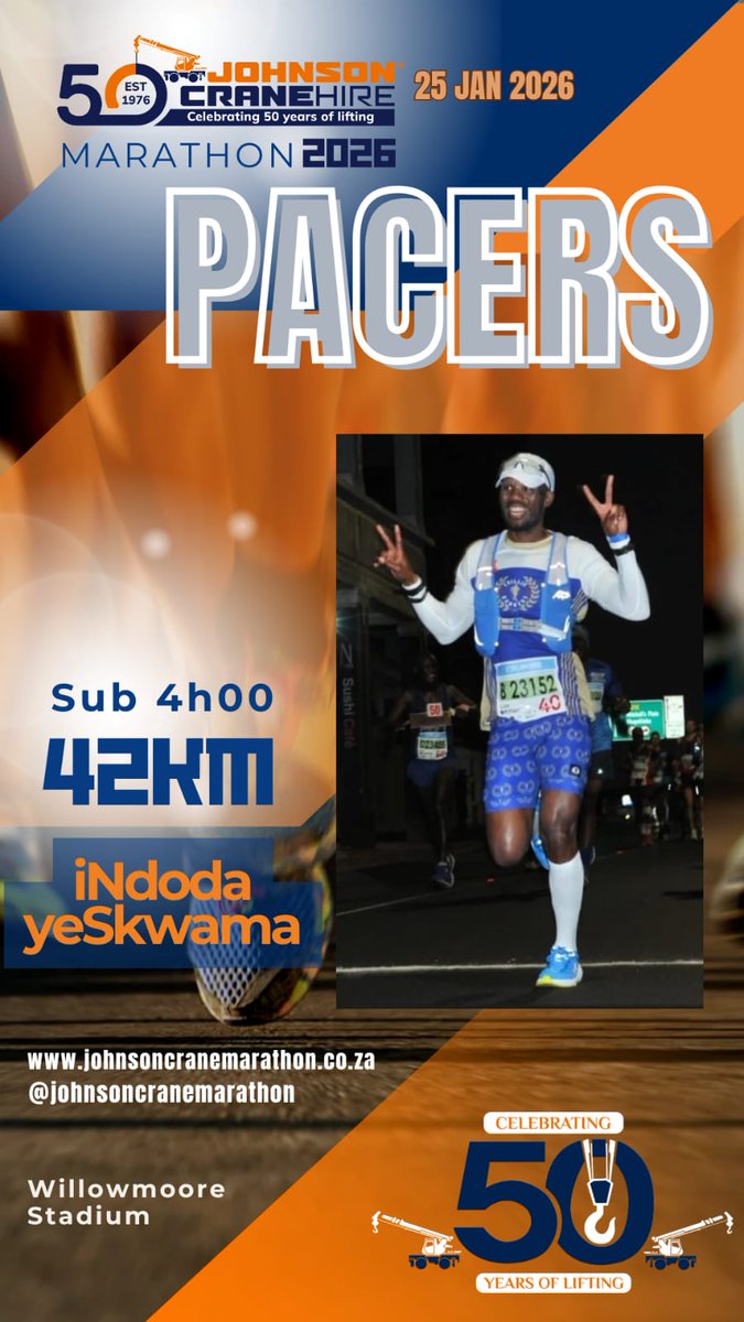 Humbu30's tweet photo. Johnson Crane Marathon 2026 meet your 42.2km Pacers https://t.co/YHnVaEQtBm