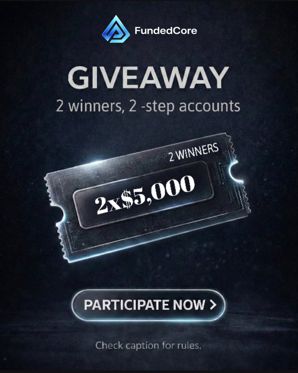 To celebrate my new partnership 
Let’s do some giveaway🎊

2x$5k challenge accounts

To participate follow 
<a href="/FundedCore/">FundedCore</a> 
<a href="/BouterFx/">Prince Bouter</a>
<a href="/Simple_BoyFx/">SIMPLE ~ BOY</a> 

Also follow
<a href="/Mrkhameex/">Sɪʀ Kʜᴀᴍᴇᴇx</a>
<a href="/NufyFx/">Specter</a> 
<a href="/auwwalaminu/">AWWAL</a> 

Tag 3 of your friends 
Like and retweet 

Winners in 72hr 🎊