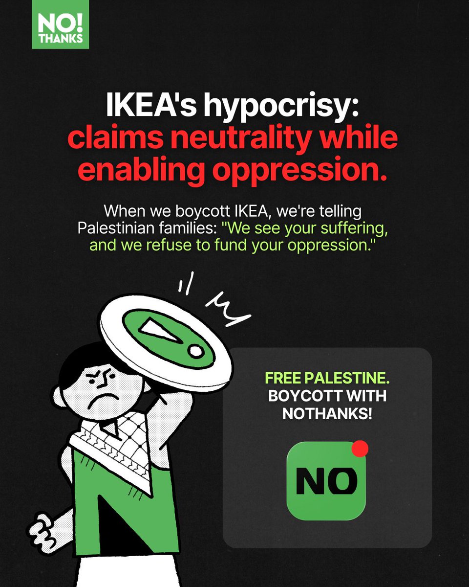 Behind the sleek design of IKEA lies a harsh reality: your purchase directly funds the occupation of Palestinian land.
While IKEA delivers to illegal settlements, it turns its back on the very people whose homes were destroyed to build them. Every transaction normalizes a system