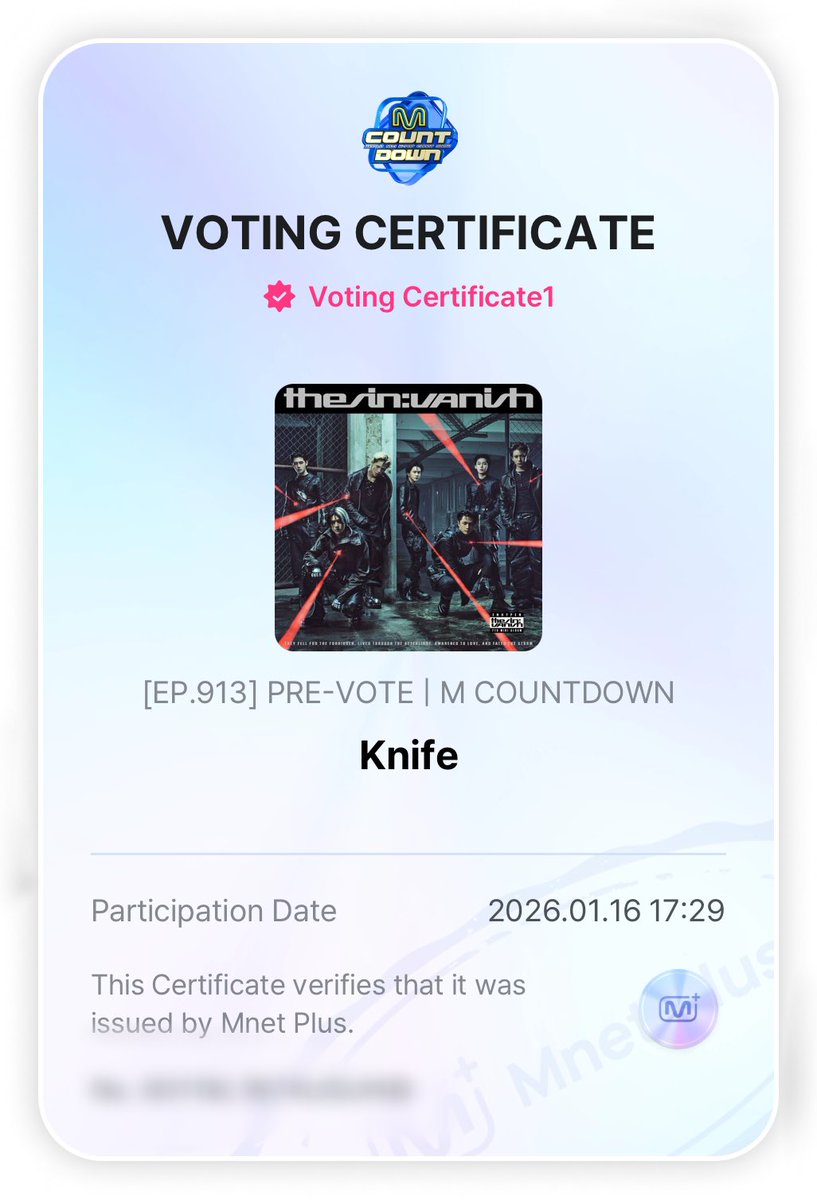 enhypenupdates's tweet image. ‘Knife’ is nominated on M COUNTDOWN’s Pre-voting (Mnet Plus)!

🗳: mnetplus.onelink.me/TRa8/xohkwx0b?…

Voting ends on Monday (January 19), 11:59PM KST.

@ENHYPEN_members @ENHYPEN #ENHYPEN #엔하이픈 #THE_SIN_VANISH #EN_Knife