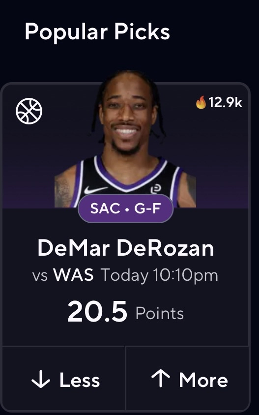 thomasjordaniv's tweet photo. Almost 13,000 people have logged into their PrizePicks accounts this morning, saw that DeMar DeRozan has hit his over Points in 5 straight games, and blindly played his over ❌

This is a HORRIBLE play to take on PrizePicks 🗑️

Please stop donating 😩 https://t.co/JfAXCEsXZp