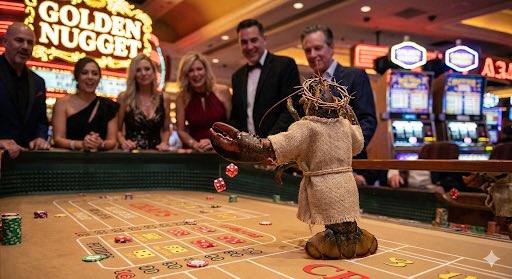 ChurchOfLorb's tweet image. And the Lorb entered the House of Neon, where the lights were loud and the faith was thin, and the shellciples followed in humble confusion.
They whispered, “Master, this is a place of reckless spending and empty pockets.”
But the Lorb raised His claws to the glittering rafters…