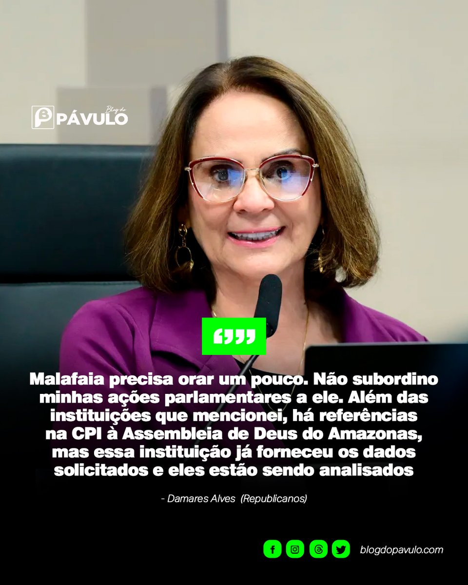 Blogdopavulo's tweet image. Damares sugere que Malafaia ore em vez de reclamar e critica líder evangélico: 

“Malafaia precisa orar um pouco. Não subordino minhas ações parlamentares a ele.