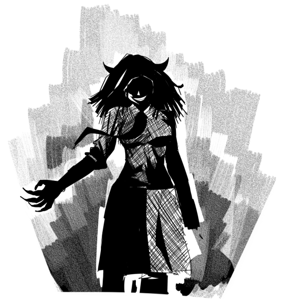 have a drawing of clarence being cool and eliska tweaking