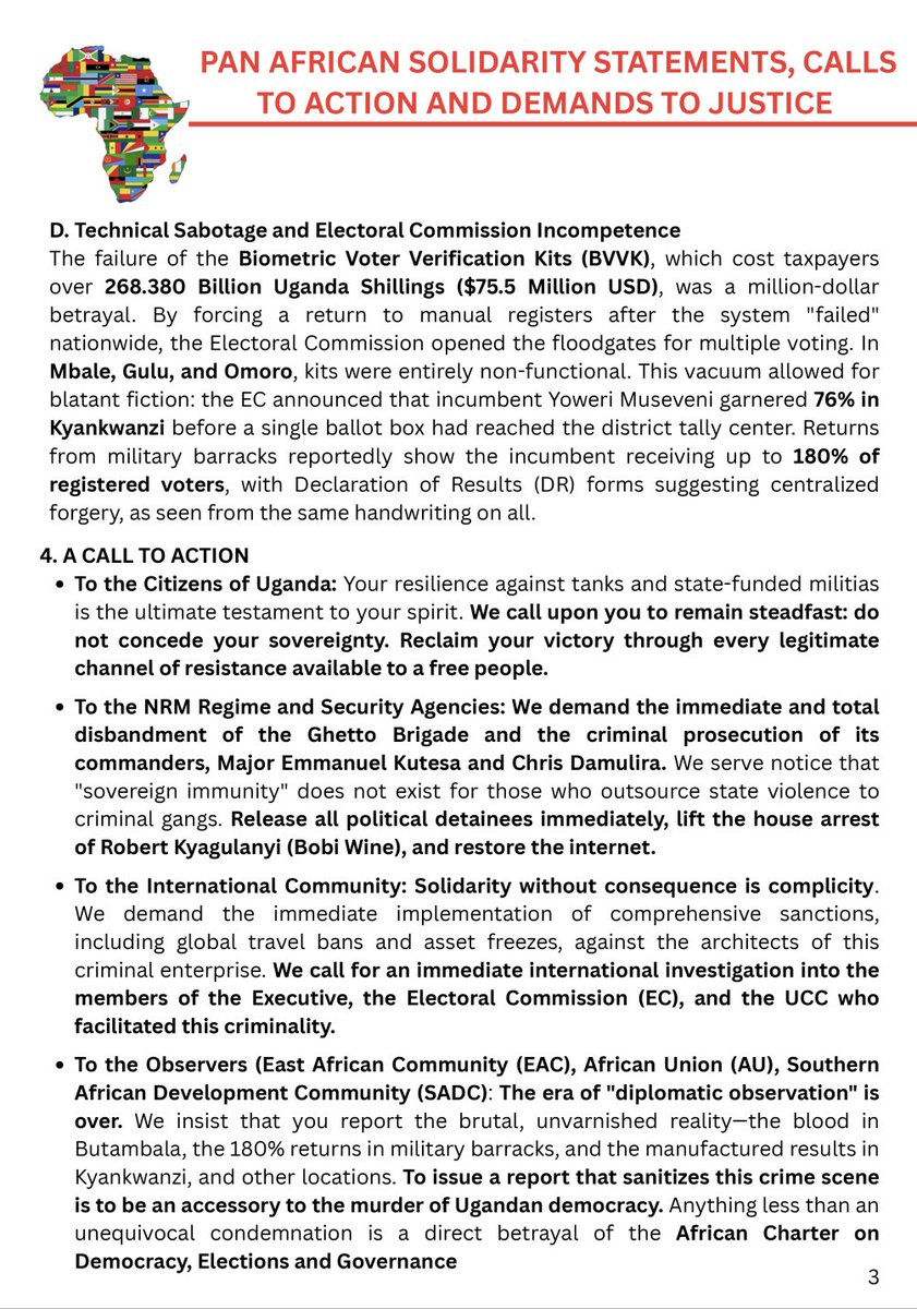 #PressStatement
Reports say Ugandan security forces killed 13 people this morning during a raid on the home of Muwanga Kivumbi in Butambala. <a href="/KagutaMuseveni/">Yoweri K Museveni</a>’s continued grip on power is fueling these abuses, and he must be held accountable for these crimes.
#UGDecides2026