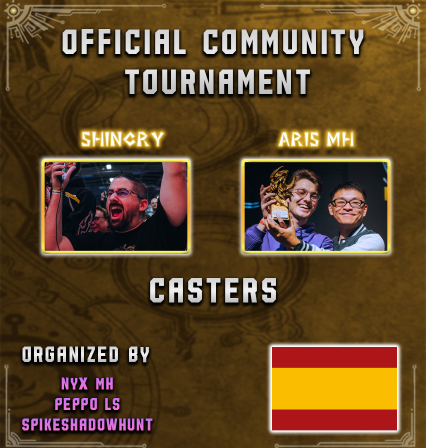A crazy announcement!

Capcom contacted both Aris and I to consider us to be casters for the upcoming Community Tournament!

We will be casting in spanish tho! 😊

It's truly an honor, I can't wait to see you all there, this is an unique chance to show how much we love MH!