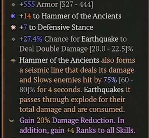 My luck took a complete 180 this week!
- Ring of Starless Sanc. on Grandfather
- 2x Mythic Prankster Sigils
- Shako on a high-roll, 2 GA mantle for my Barbarian!

No more mountains of Andarial's Visage or Shattered Vows - now just need that pesky Selig to land for my HotA to come