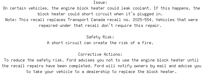 CanadianRecalls's tweet image. Safety Recall for 2016 FORD EXPLORER Electrical. Approx. 138783 units affected.