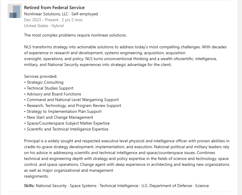 In 2024 this specimen was given to Oak Ridge (ORNL) for analysis.

Very odd then that in December 2023, AARO's former head, Sean Kirkpatrick, left AARO to join ORNL as "Chief Technology Officer for Defense and Intelligence Programs". Possible conflict of interest here?

Also,