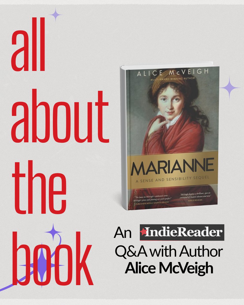 IndieReader's tweet image. MARIANNE: A Sense and Sensibility Sequel: Received a 4+ star review, making it an IndieReader-Approved title.

Read our interview with author, Alice McVeigh, here: loom.ly/Ss4gscg

#AliceMcVeigh #SenseandSensibility #JaneAusten #IndieReader #IndieBooks #IndieAuthors