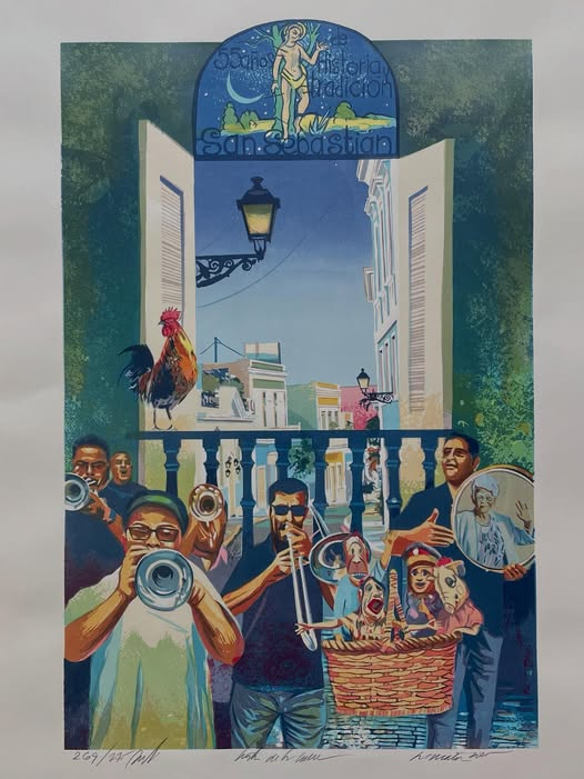 Si van a comprar serigrafías les recomiendo las de mi compadre y padrino Roberto Matos. Roberto lleva más de 30 años haciendo carteles de las fiestas y en el 2025 estuvo encargado del cartel oficial. Lo consiguen en su estudio, Calle Norzagaray esq. Cruz. Teléfono por DM