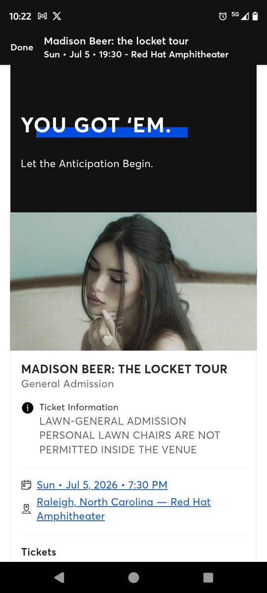 See you in July Madison 🫶🏻🩵 second time seeing her I'm so excited 😆