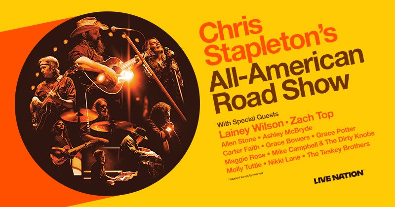 LiveNation's tweet image. ON SALE NOW: 2026 All-American Road Show dates with very special guests*! Grab yours today!

*support varies by show
livemu.sc/ChrisStapleton…