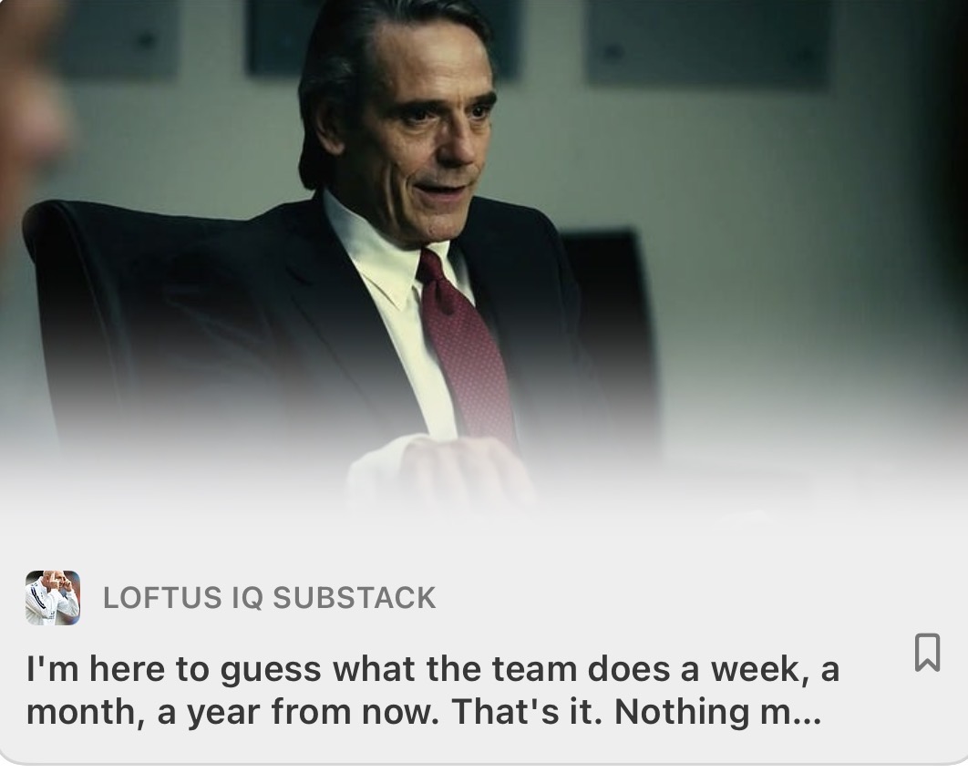 New Loftus IQ blog post: I'm here to guess what the team does a week, a month, a year from now. That's it. Nothing more. substack.com/@loftusiq/note…  #QPR