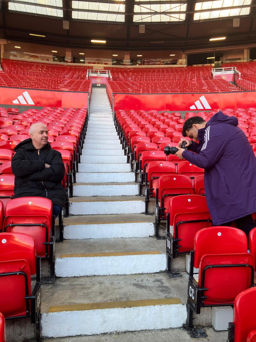 Just been to Old Trafford  re an upcoming feature on songs &amp; atmosphere down the years <a href="/ManUtd/">Manchester United</a>.
Respect to <a href="/TraMufc/">TRA - The Red Army (MUFC)</a> volunteer  lads &amp; lasses in the ground today setting up the banners ahead of the game tomorrow 👍👏👊