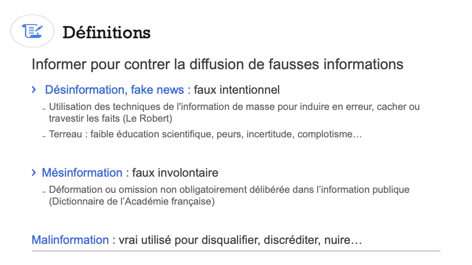 📚 Définitions (pour arrêter de tout mélanger)

➡️ Désinformation = faux intentionnel
➡️ Mésinformation = faux involontaire, relai de désinformation
➡️ Malinformation = vrai utilisé pour nuire / disqualifier

🎯 Nommer correctement = mieux agir.

4/21👇👇