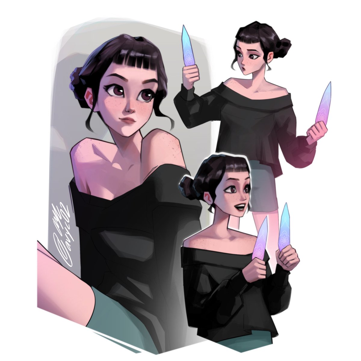 Zoey collage! Been experimenting with new formats for my doodles. Stay tuned for more! ✨✨✨
#KPOPDEMONHUNTERS #kpopdemonhuntersnetflix #kpopdemonhuntersfanart #kpdh #zoeykpopdemonhunters #Zoey #HUNTRIX #huntrixfanart #fanart #ArtistOnTwitter