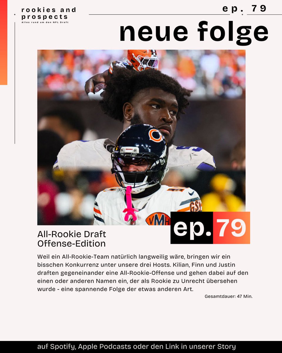 RookandProsPod's tweet image. Weil ein All-Rookie-Team natürlich langweilig wäre, bringen wir ein bisschen Konkurrenz unter unsere drei Hosts. Kilian, Finn und Justin draften gegeneinander eine All-Rookie-Offense!
#NFL #CollegeFootball #NFLDraft