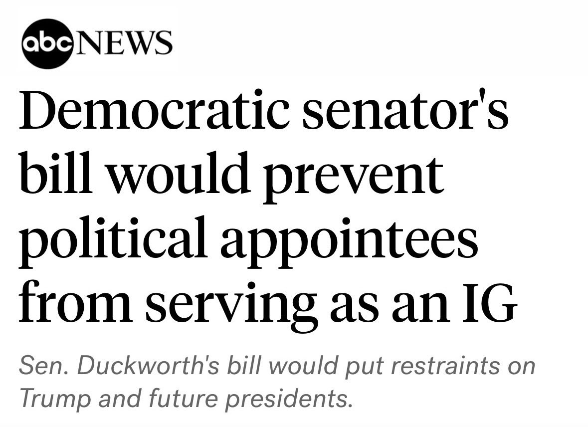 One year ago, Trump fired 17 Inspectors General—independent watchdogs who serve across Administrations of both parties.

Since then, he's been tapping his own political allies to conduct oversight of his own Administration.

That's a clear conflict of interest that has to stop.