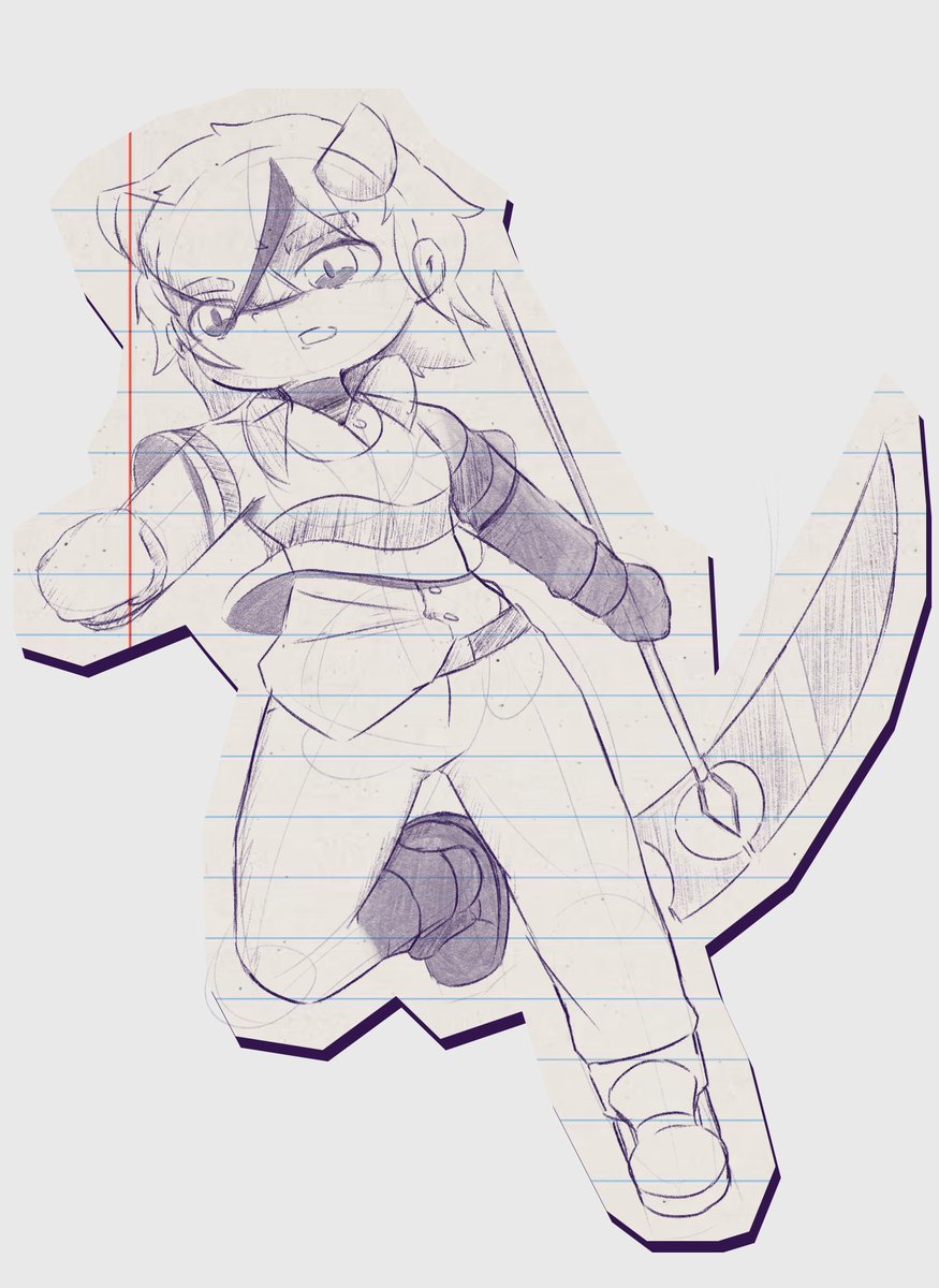 Scythe girl posing #drawing