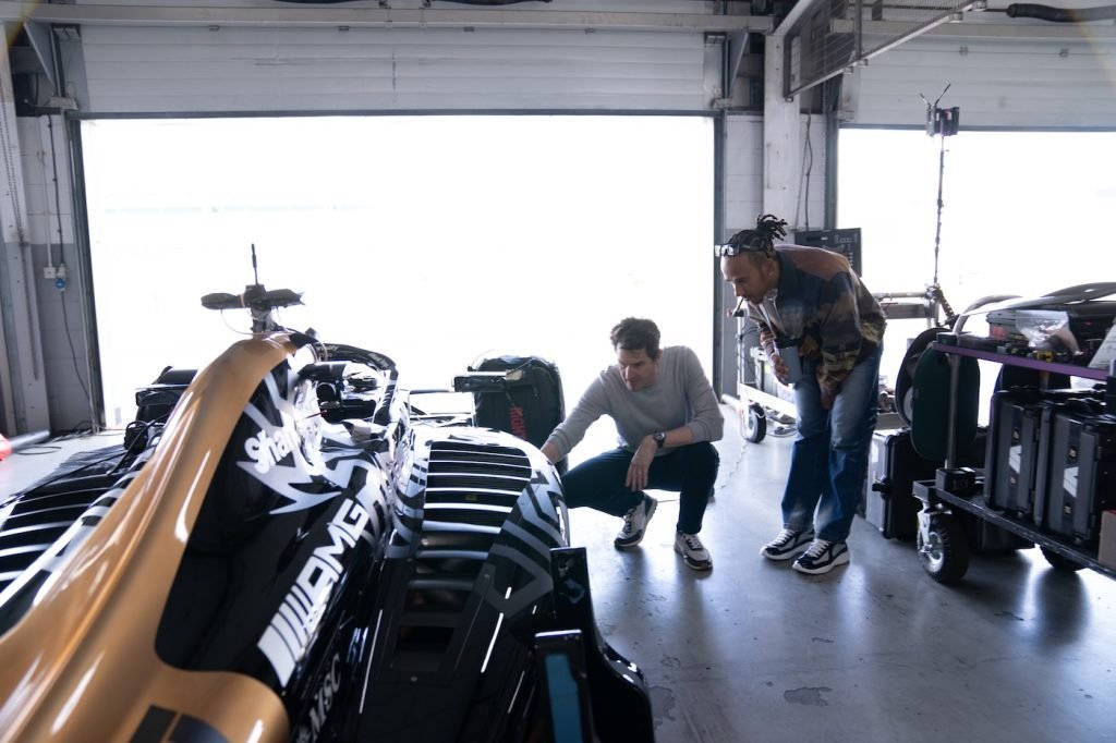 nightwriter22's tweet image. Joseph Kosinski and his team, along with Brad Pitt and Lewis Hamilton, went to new heights to ensure #F1TheMovie was as authentic as possible. It wasn't just about the visual effects.

Production for the film occurred during actual Grand Prix weekends throughout the 2023 and 2024
