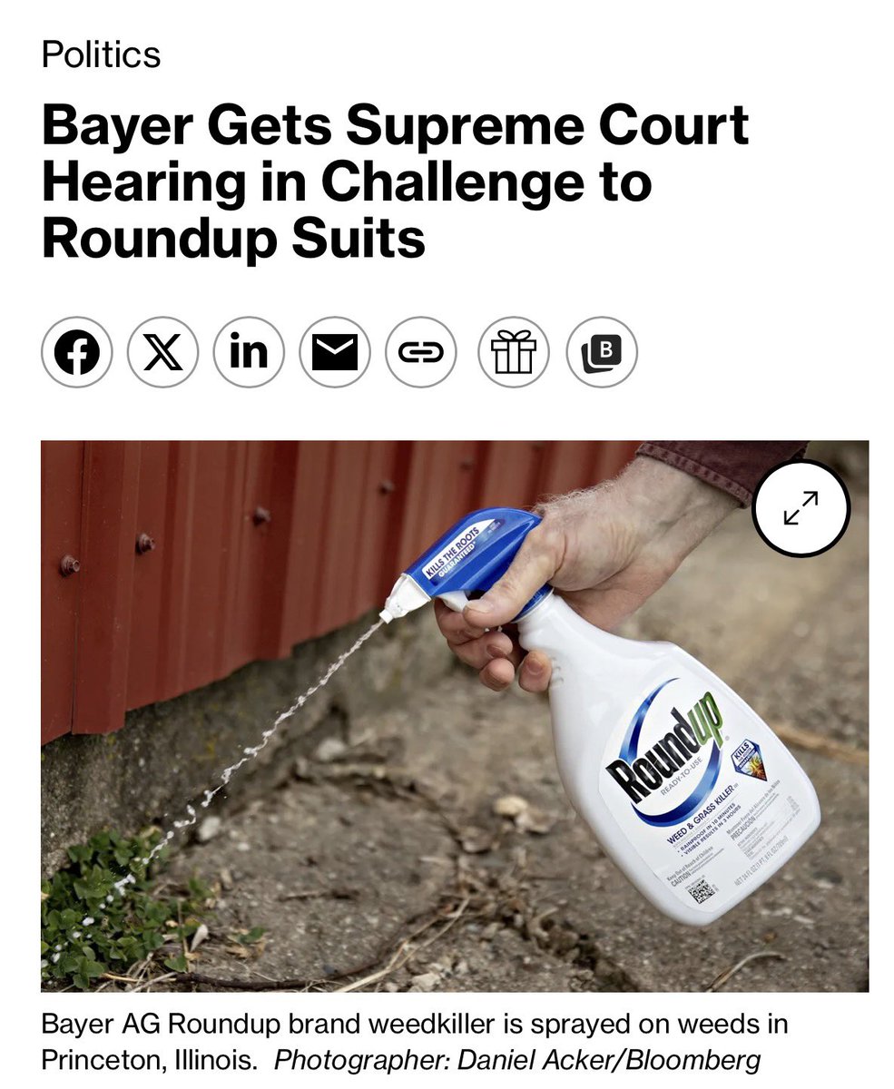 MAHA_Action's tweet image. 🚨The Supreme Court has decided to allow Bayer to make a case for immunity from harm.

This could be one of the most important decisions in modern Supreme Court history.

Bayer is asking to avoid responsibility for Roundup even though tens of thousands of people have suffered…