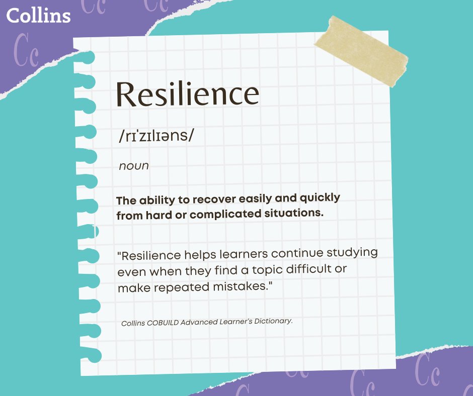 ✨We are starting the new year with our first Collins ELT Word of the Month: Resilience! This is the ability to face challenges, learn from mistakes and keep moving forward. For language learners, it means not giving up after a tricky grammar point or a difficult conversation.