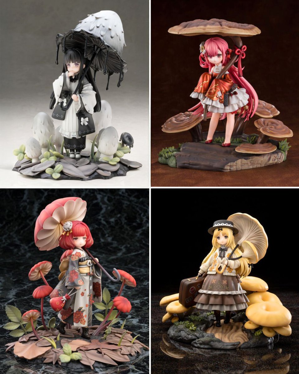 Mushroom Girls Series - Figure Coprinus Comatus, Mannentake, Tamogitake &amp; Mycena Haematopus 🍄✨ Check them out at the link below!
🛑 buff.ly/VOFPUKb
#MushroomGirls