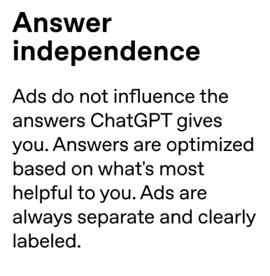 Answer independence line