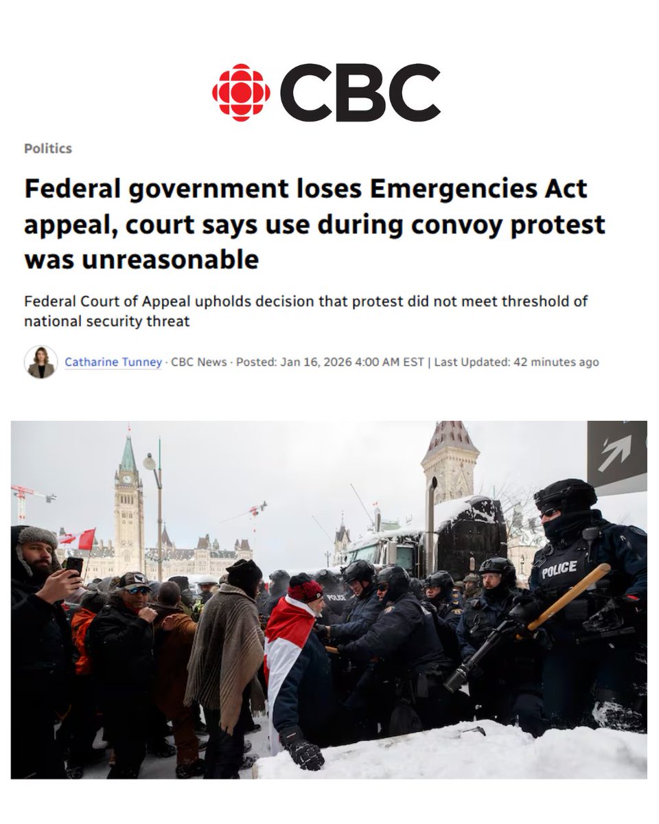 LeslynLewis's tweet image. The Federal Court of Appeal has ruled that the government’s use of the Emergencies Act during the Freedom Convoy was unreasonable.

When governments stretch the law, public trust erodes.

This case is a reminder of how fragile our democracy is. 

When millions of people lose the…