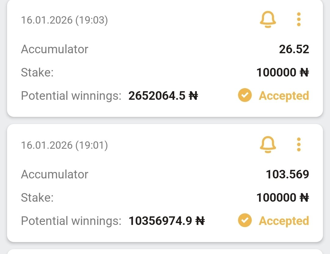 OlaseniFeyisayo's tweet image. 100 ODDS TODAY  ⚽️   ON SECRET BET ♻️♻️

100K  to win 10M✅

SECRET BET CODE 👉👉5EV2E

REGISTER &amp;amp; DEPOSIT SECRET BET HERE
👇👇👇
refpa35840.pro/L?tag=d_495054…

PROMO CODE⏩⏩ ANGRYPUNTER

EDIT 👉KBX2E
