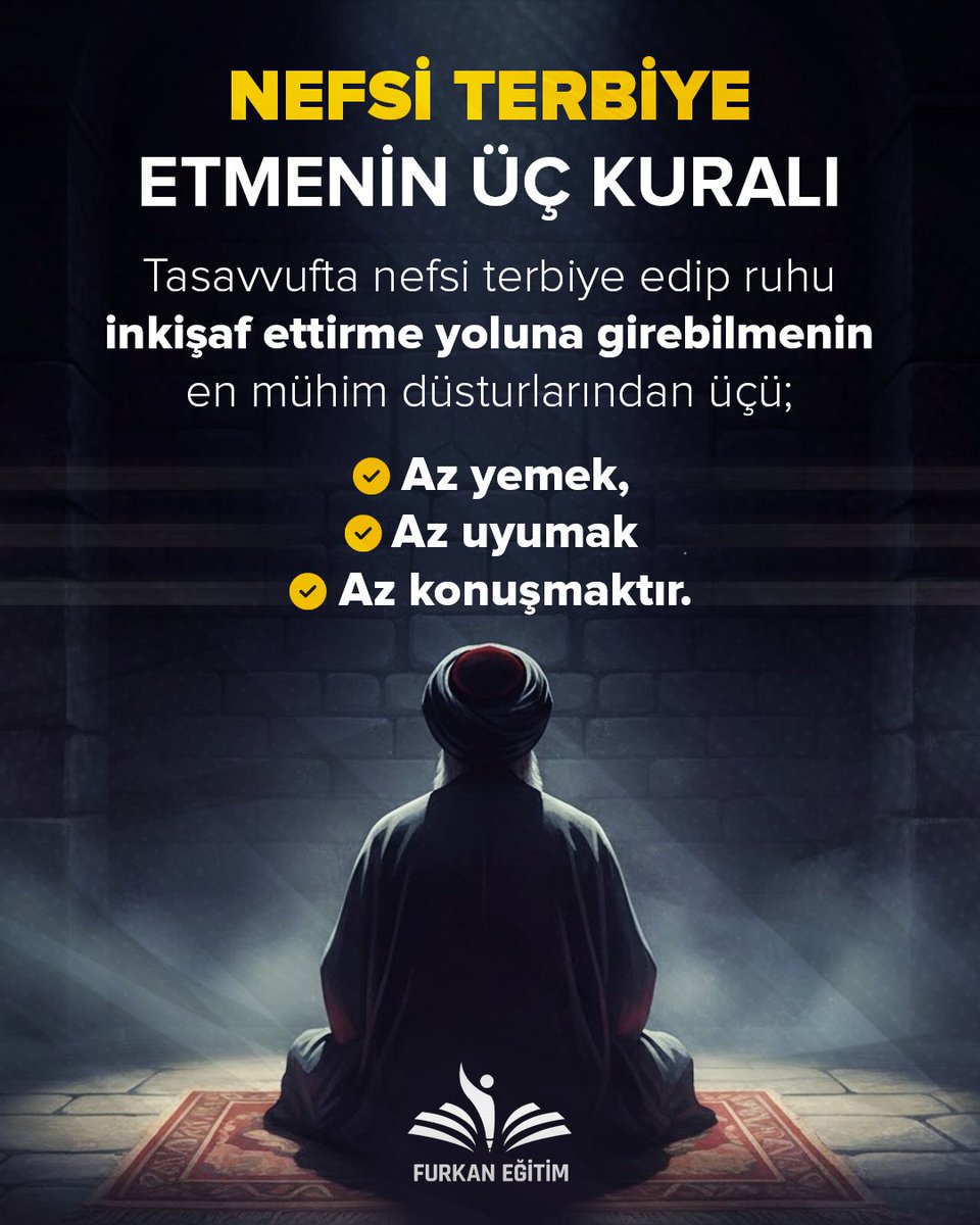Nefsi terbiye etmenin üç kuralı✨️