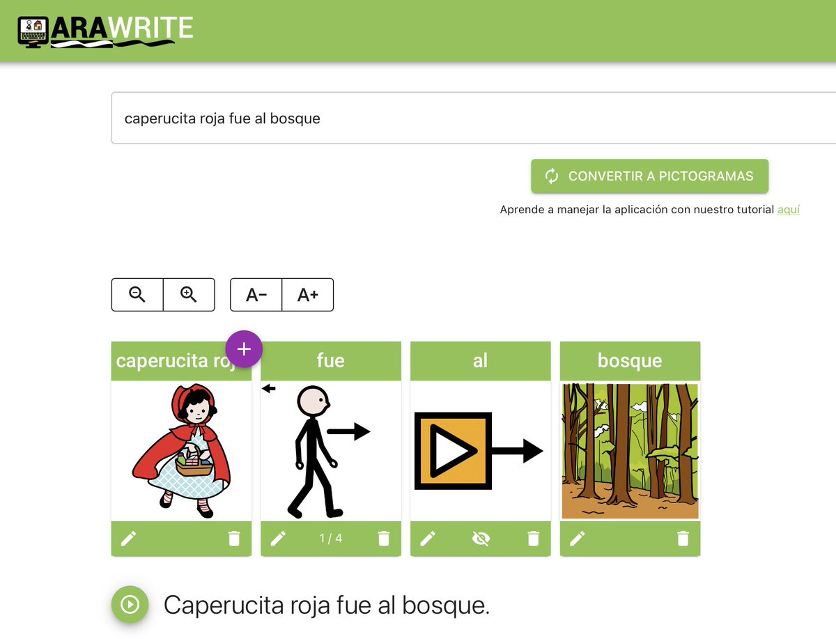 Desde ARASAAC han sacado un nuevo traductor de textos a pictogramas. Se llama ARAWRITE.
Estoy probándolo y me parece una maravilla con herramientas integradas muy interesantes. ARASAAC, como siempre, facilitando la accesibilidad. 💚
⚙️arawrite.arasaac.org