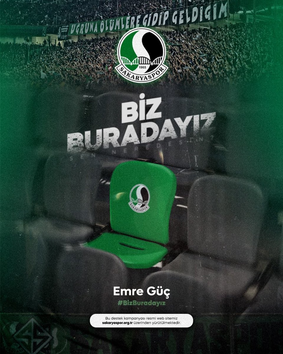 #BizBuradayız Sakaryasporumuz için maddi ve manevi desteğimizi yapalım.