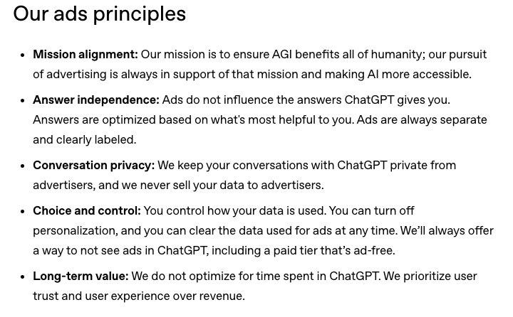 Ad principles list