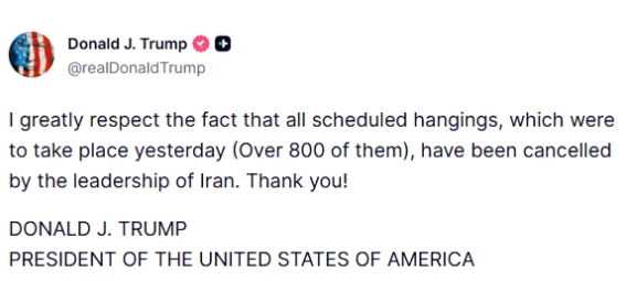 Ardavaaz's tweet photo. Are you fucking kidding me? Thanks to the murderer for stopping the killing!!
#IranRevoIution2026
#DigitalBlackoutlran https://t.co/B0Rt9iMIKp