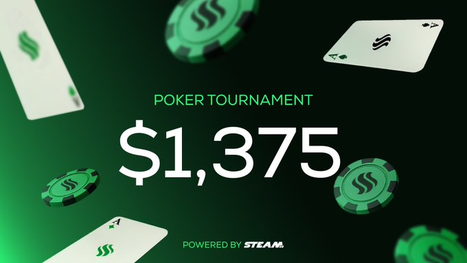 📗Flash Poker Tourney Giveaway!📗

→ We are giving away 10x spots to our weekly poker tournament. 
→ Prize pool: $1,375

📗To enter: 

→ Follow <a href="/Steam22/">Steam22</a> 
→ Like + RT 
→ Tag some frens 

⌛️24hrs