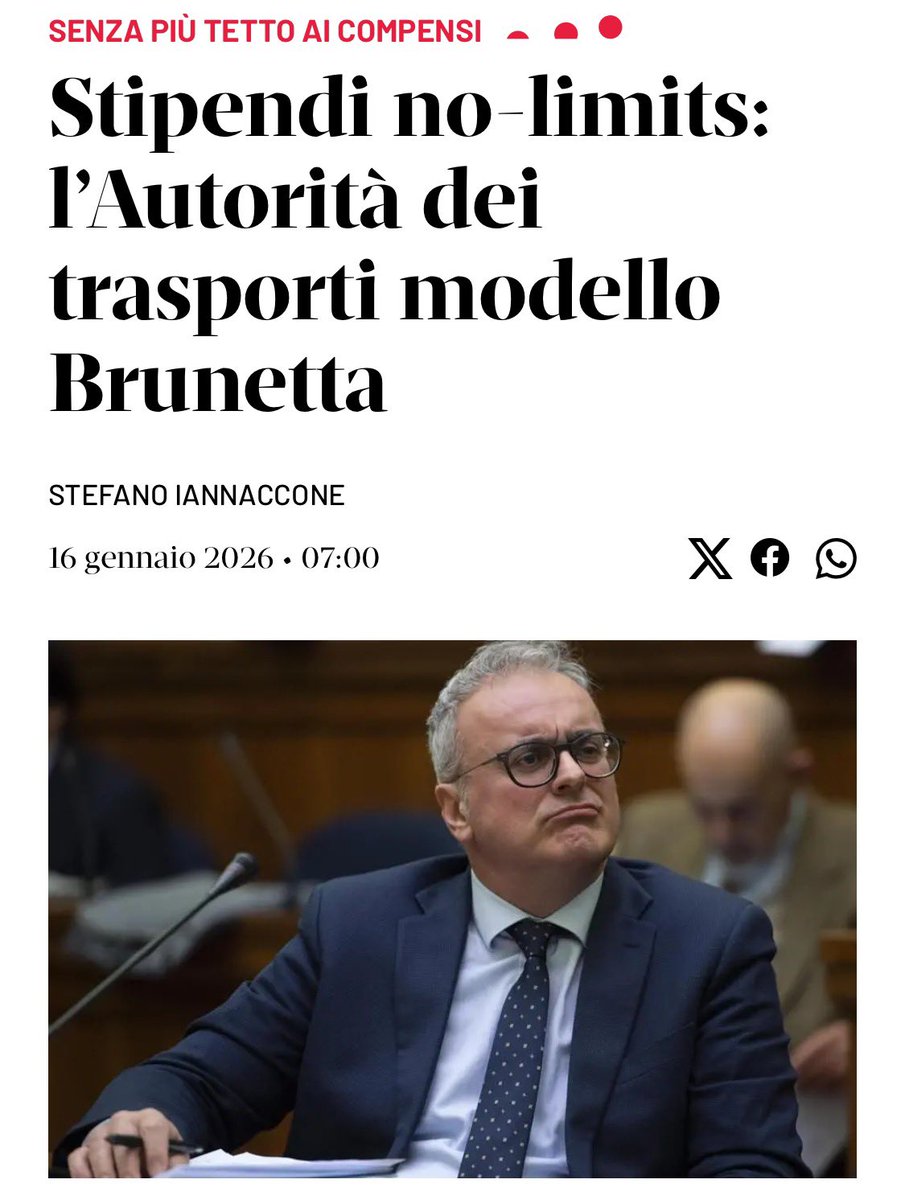 Frances99687883's tweet image. Ecco un altro servitore dello Stato: #NicolaZaccheo,presidente dell’ #AutoritàTrasporti che vigila sull’efficienza di autostrade,ferrovie,porti, aeroporti.Abolito il #tetto agli #stipendi dei dirigenti pubblici,il suo se l’è aumentato da 255mila a 311mila € lordi l’anno👌🏻#casta