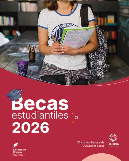 La Dirección General de Desarrollo Social informa que a partir del lunes 19 se estará recepcionando la documentación correspondiente a las solicitudes de becas de Apoyo Económico y Hogares Estudiantiles en el interior del departamento.

Más info ⬇️⬇️⬇️
gub.uy/intendencia-fl…