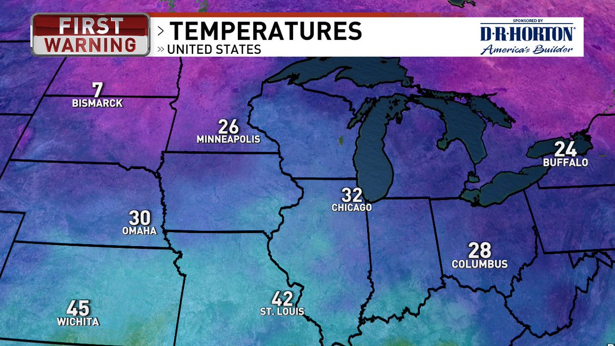 If you think the upper 20s is cold...just wait.  A cold front moving over Minneapolis right now will make it hard to break of the teens in Columbus for the start of the week.  #wsyx6