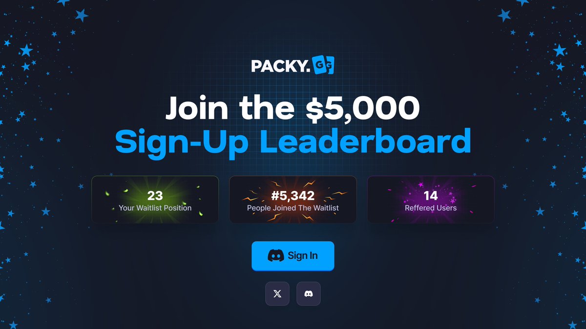 packygg's tweet image. The $5,000 Sign-Up Leaderboard launches tomorrow❗️ 

Keep notifications on and watch our Twitter &amp;amp; Discord tomorrow! 👀 

Like &amp;amp; Retweet for a chance to win $25 💰