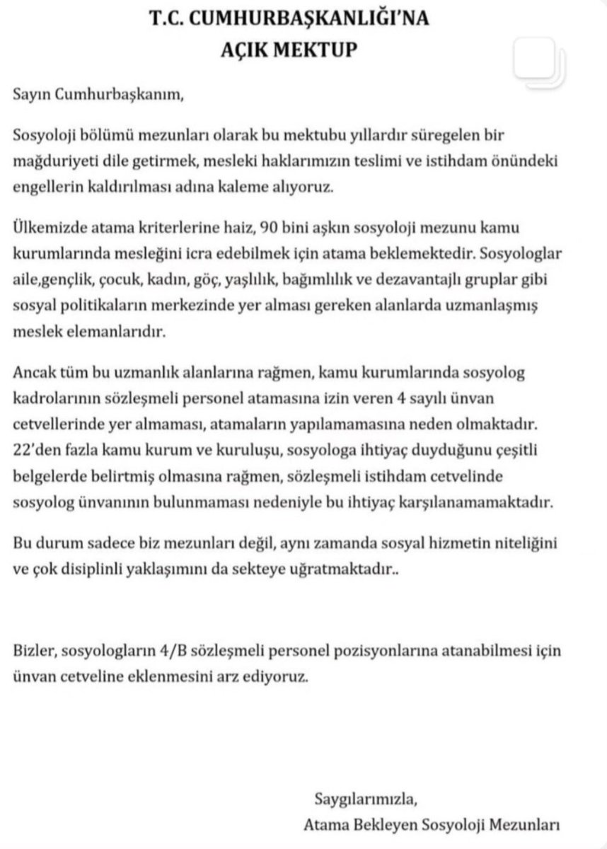 Unvan cetveli, kurumsal hafızanın ve mesleki tanınırlığın göstergesidir. Sosyologlar bu listenin dışındaysa, sosyal bilimin yeri sorgulanmalıdır.
#90binsosyologatamabekliyor 
#sosyologlar4byeeklensin